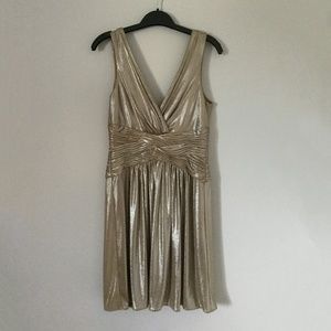 BCBGMAXAZRIA Metallic Champagne/ Gold Dress
